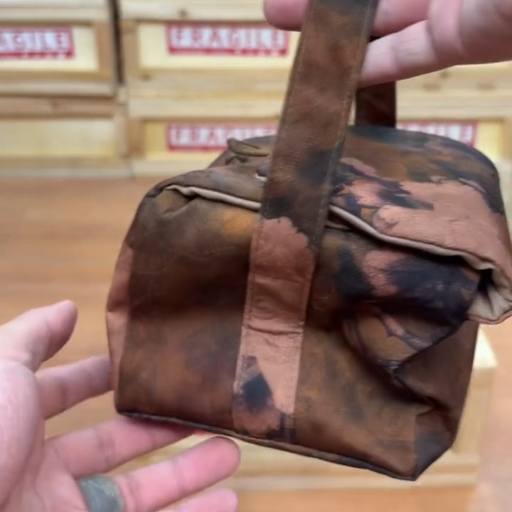 棕色茶花香云纱茶具收纳包茶包