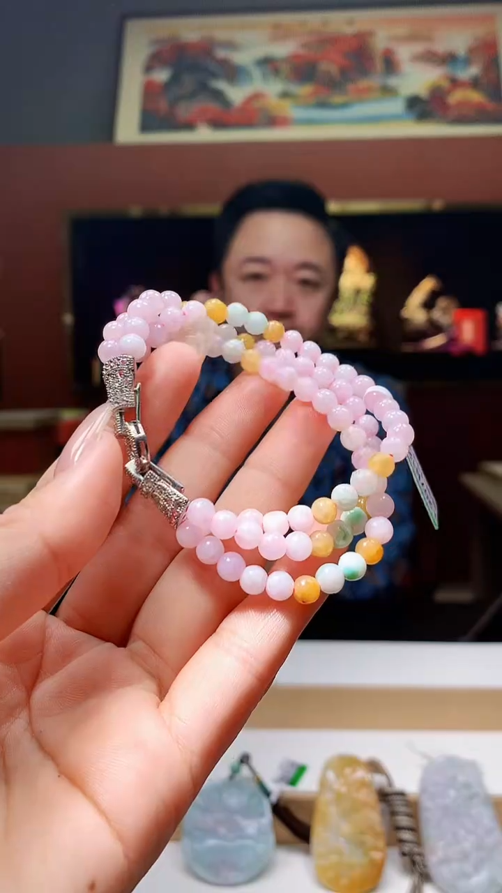 【闪购商品】定制翡翠未镶嵌1034hm-毛货珠链12