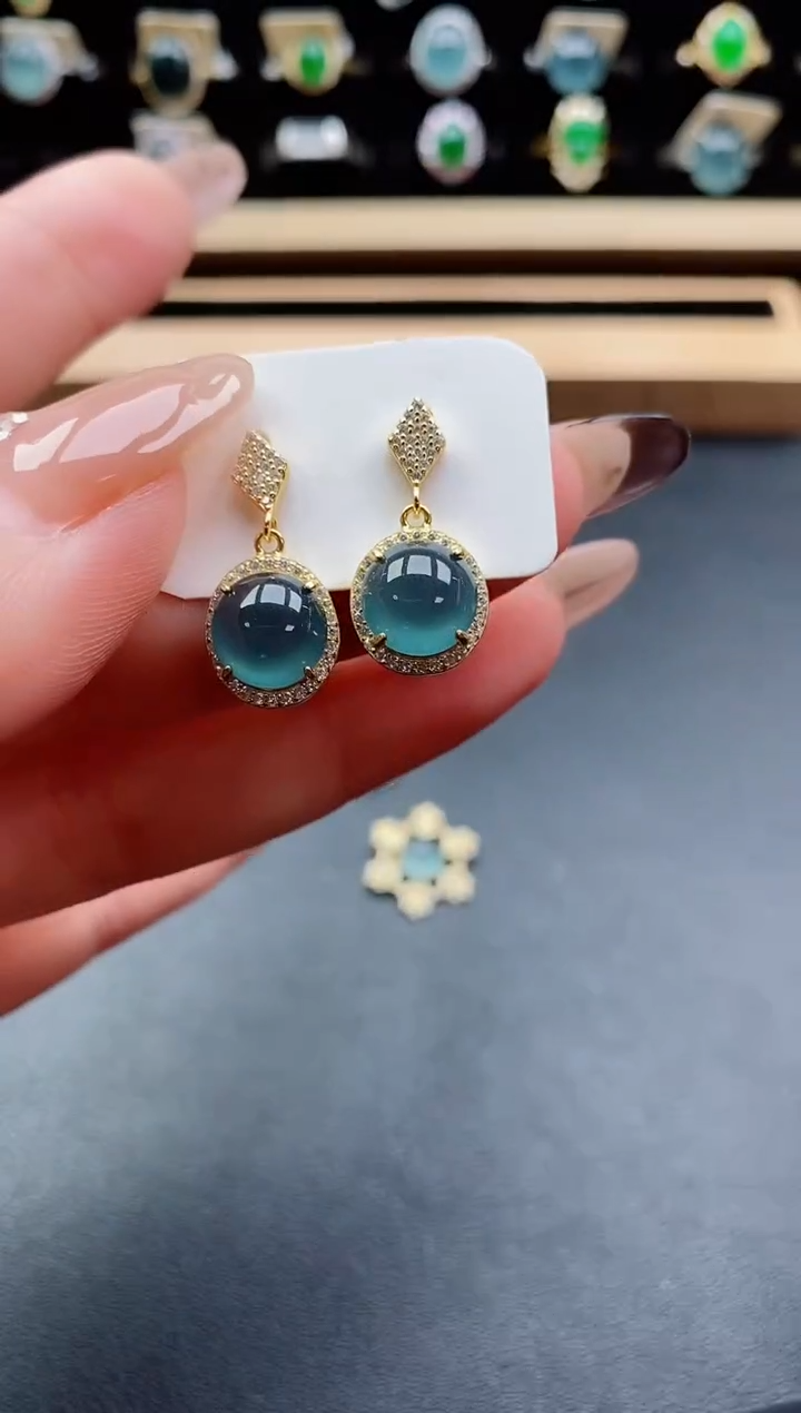 银S925镶嵌戒指翡翠1