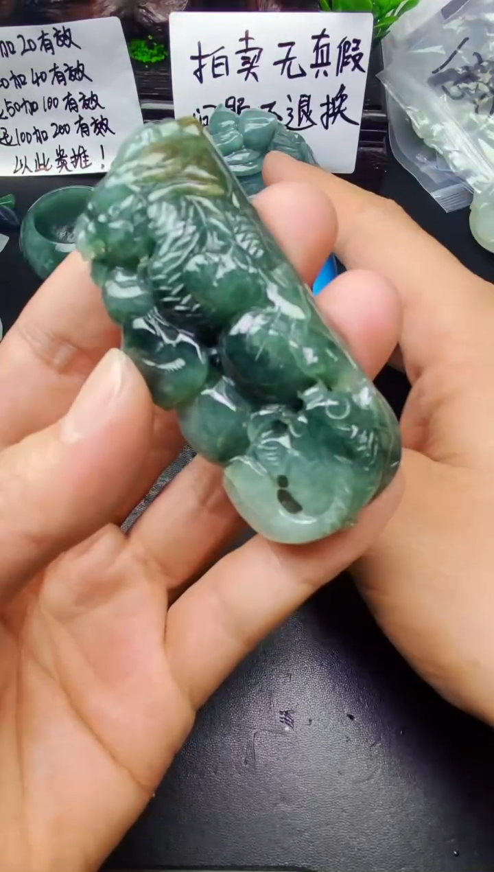 颈饰未镶嵌翡翠李*，龙