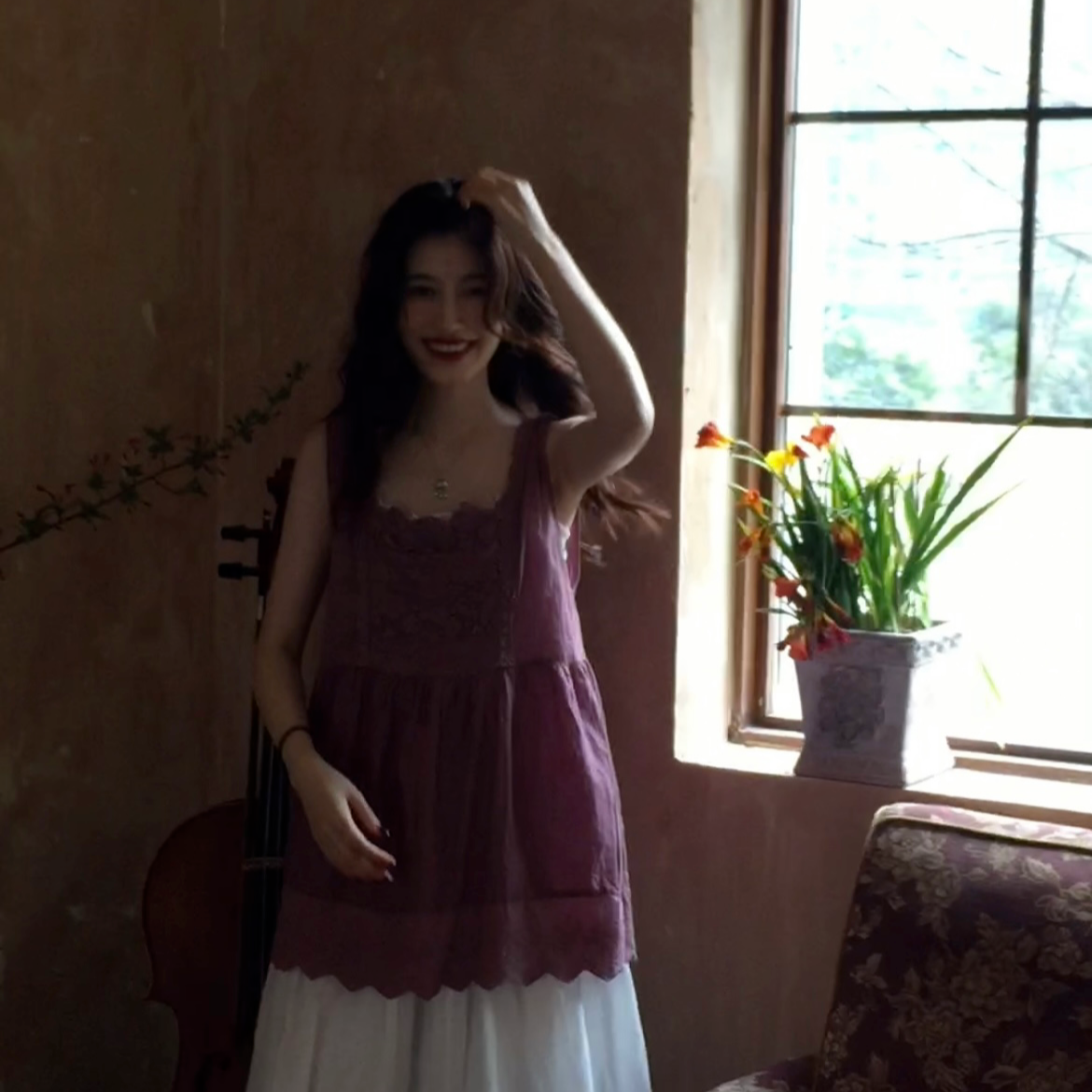 【LanLan】复古 连衣裙马甲背心衬衫针织毛衣吊带裙宽松 连衣裙