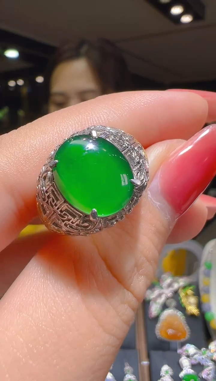 【闪购商品】翡翠戒指银S925镶嵌007（多样性发货）