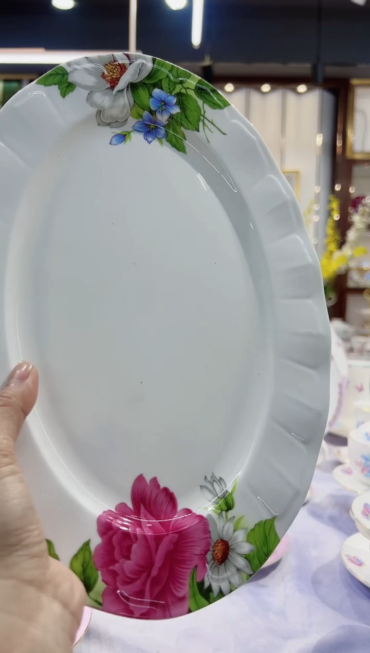 【闪购商品】36%以上骨粉骨瓷12英寸鱼盘