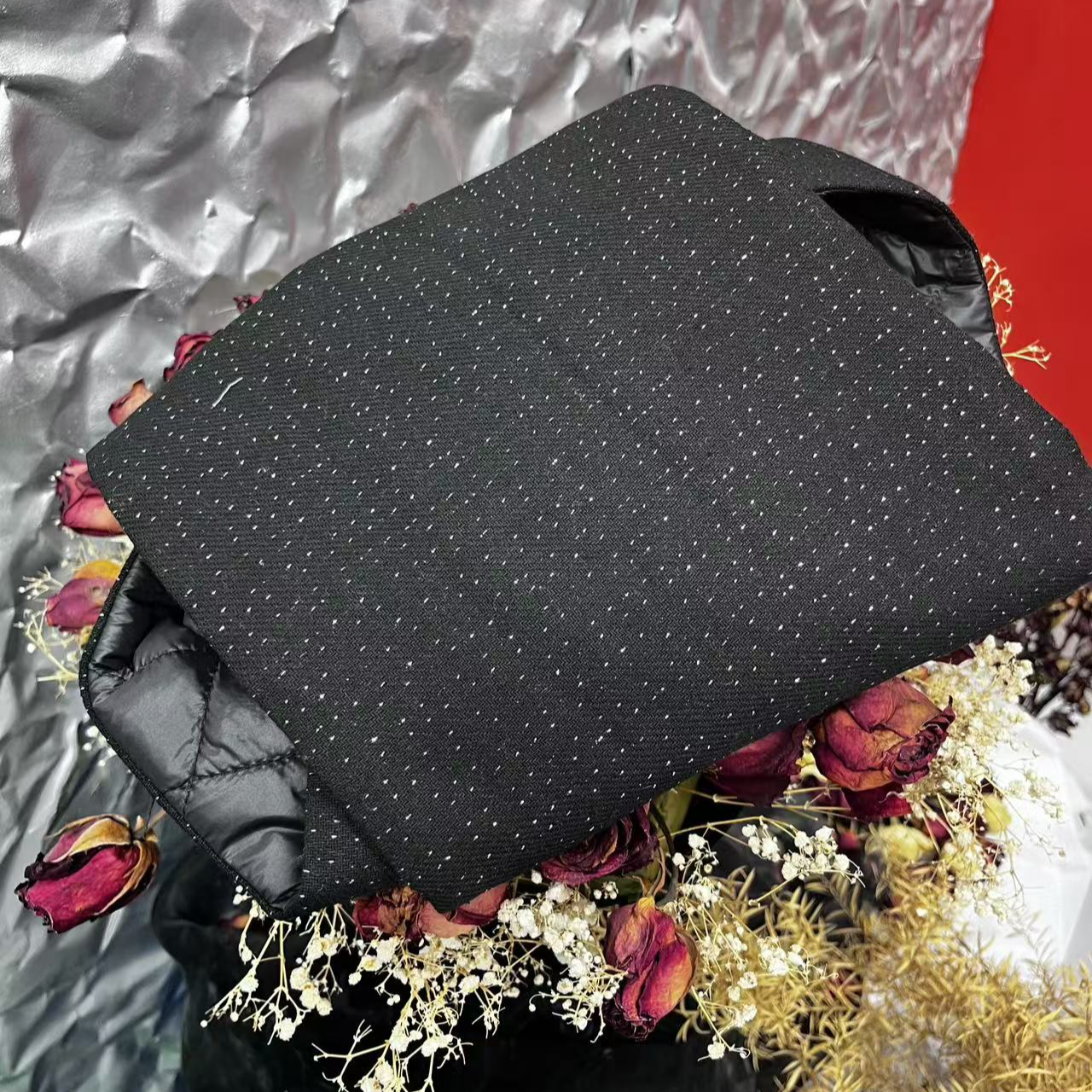 1704篱君棉服黑色同款小围巾新款百搭时尚小围巾