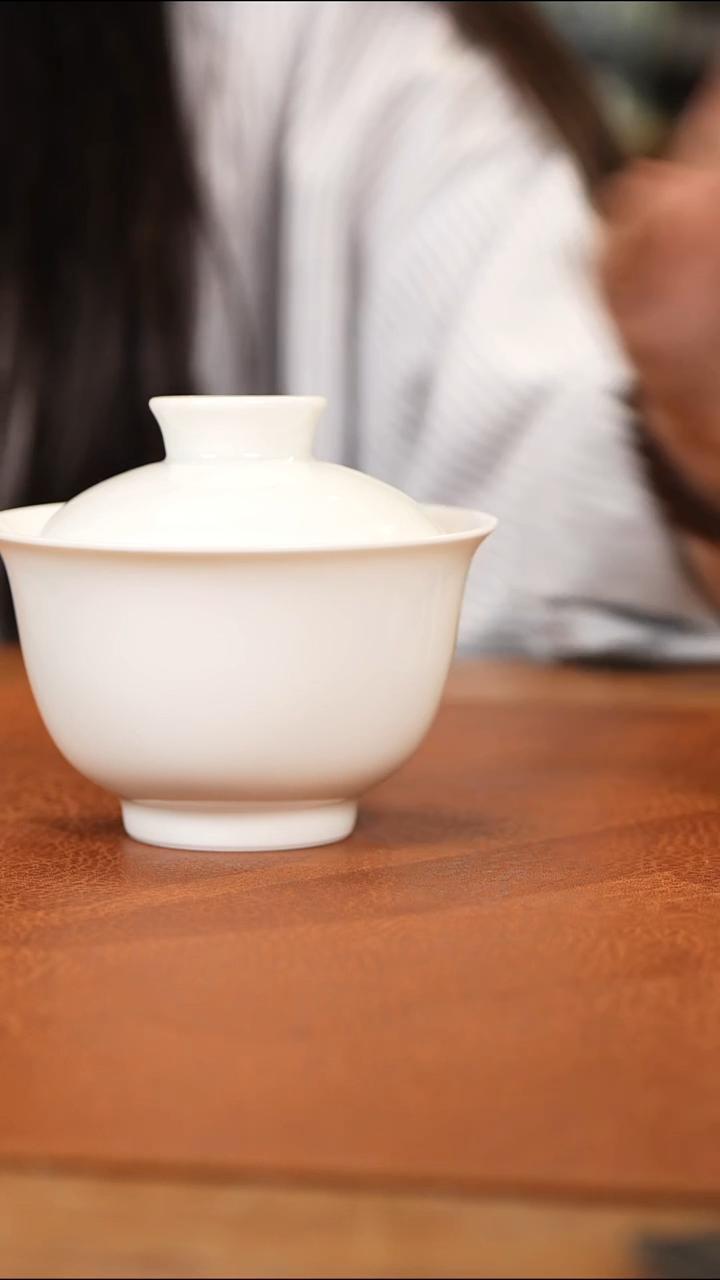 杯景德镇手工白胎-大元宝盖碗
