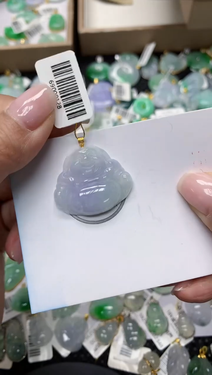 颈饰18K金镶嵌翡翠111111111