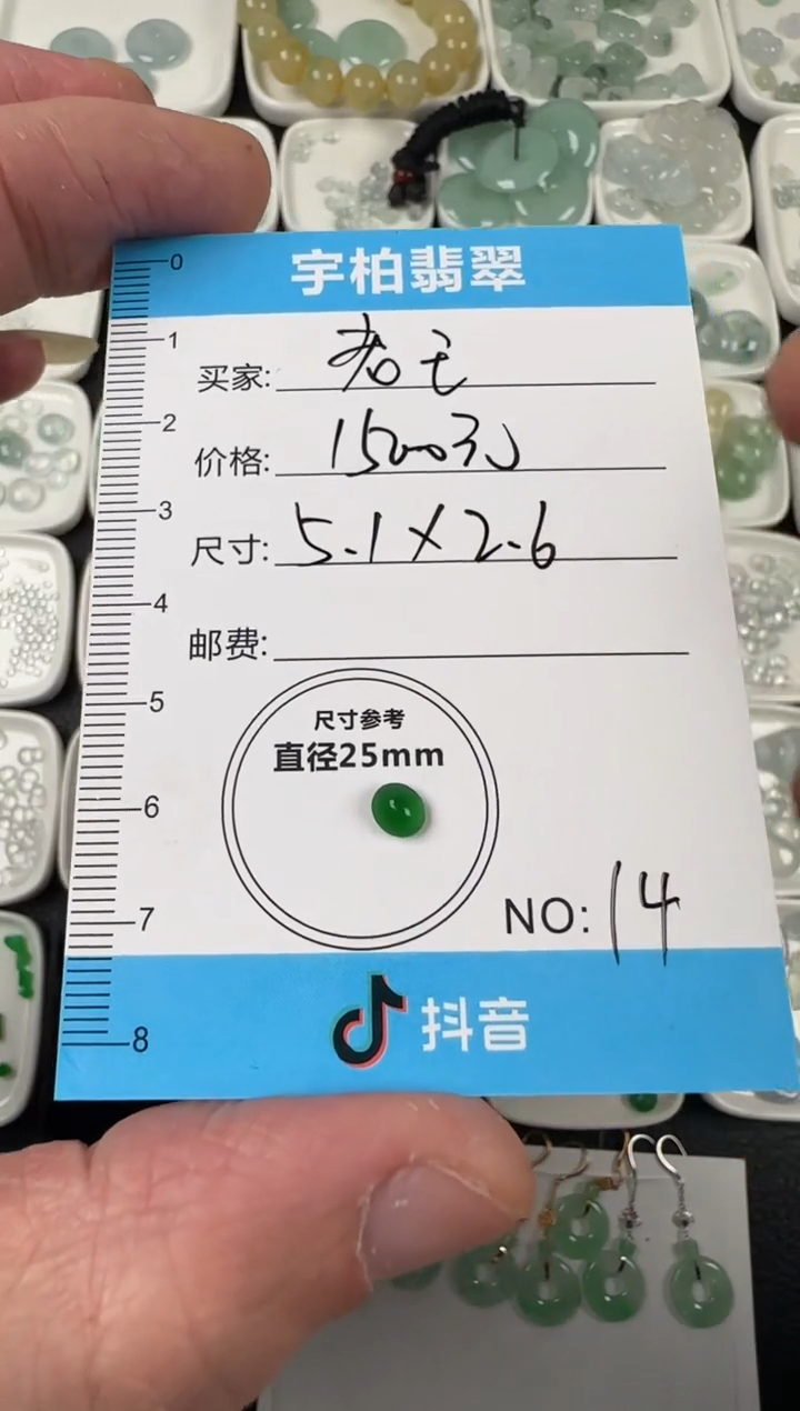 未镶嵌定制翡翠老****）天然A货翡翠+蛋面014