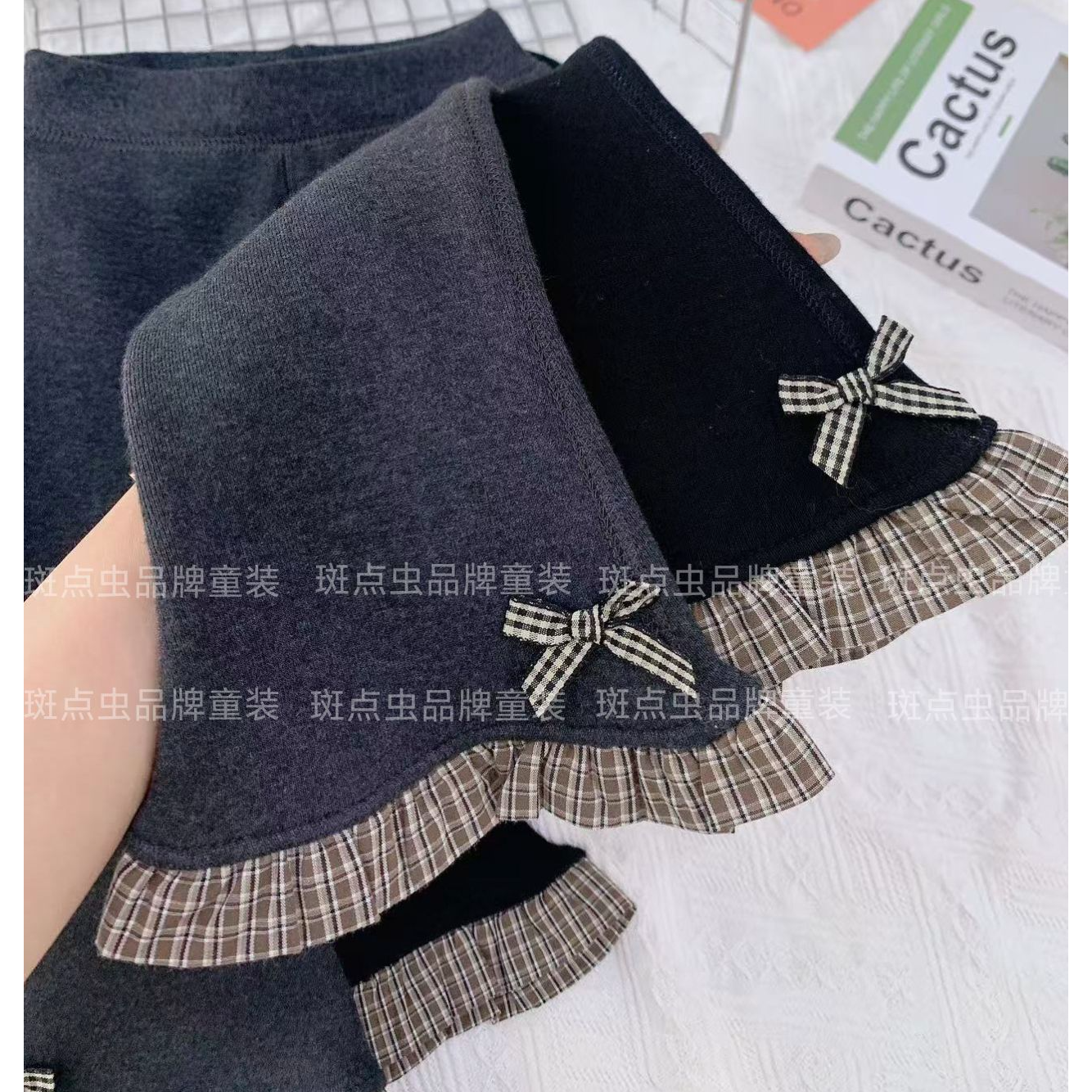 【550克绒】女童打底裤加绒深秋冬款儿童喇叭裤宝宝微喇裤长裤子