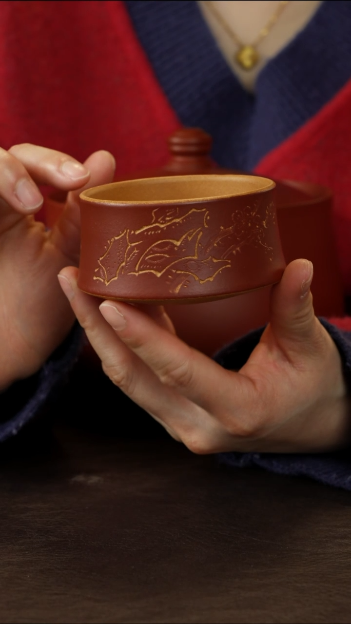 紫砂茶叶罐粉浆杯 90cc