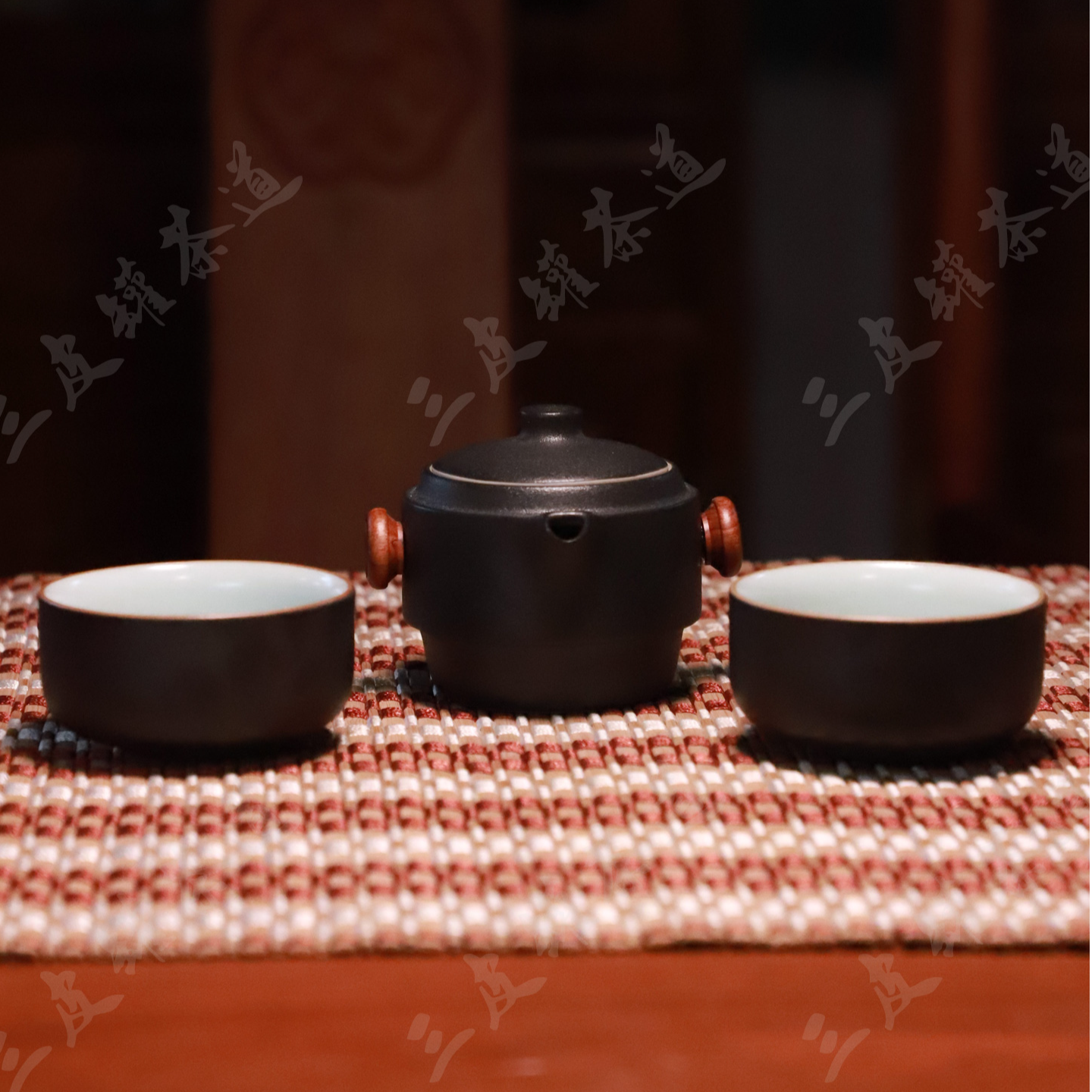三皮罐茶侣共生系列黑陶旅行套装茶具套装