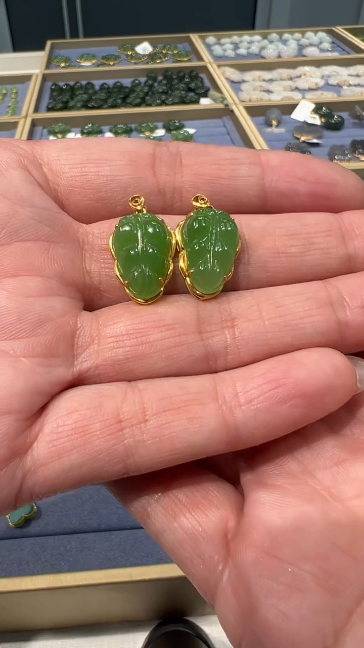 【闪购商品】和田玉吊坠18K金镶嵌和田玉吊坠多样性发货拍一发一