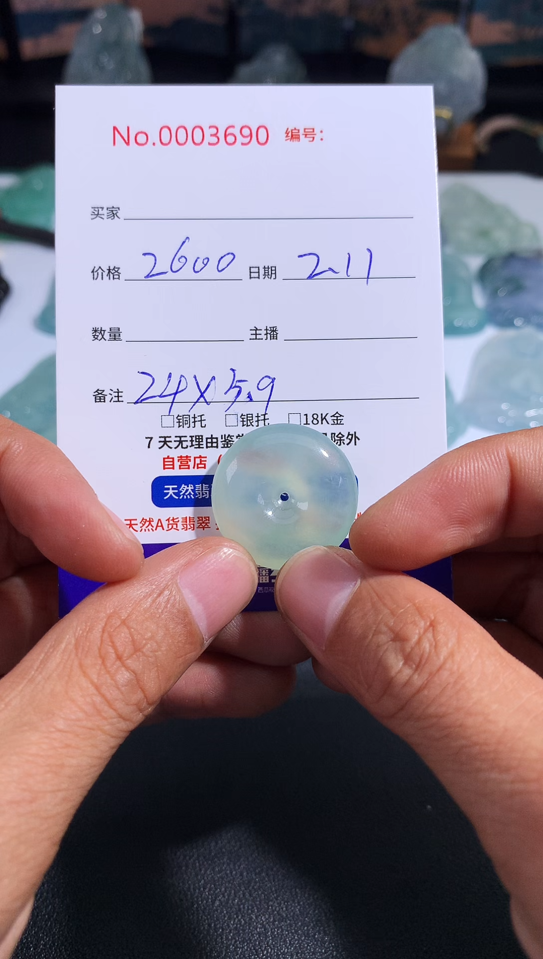 【闪购商品】翡翠颈饰未镶嵌平安扣