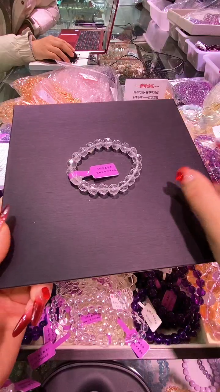 【闪购商品】水晶手串未镶嵌白水晶128切面时尚款多样发其一