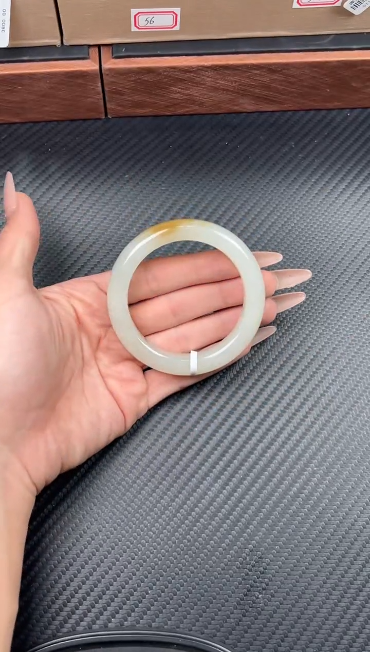 未镶嵌手镯和田玉且末金山微色差53+J