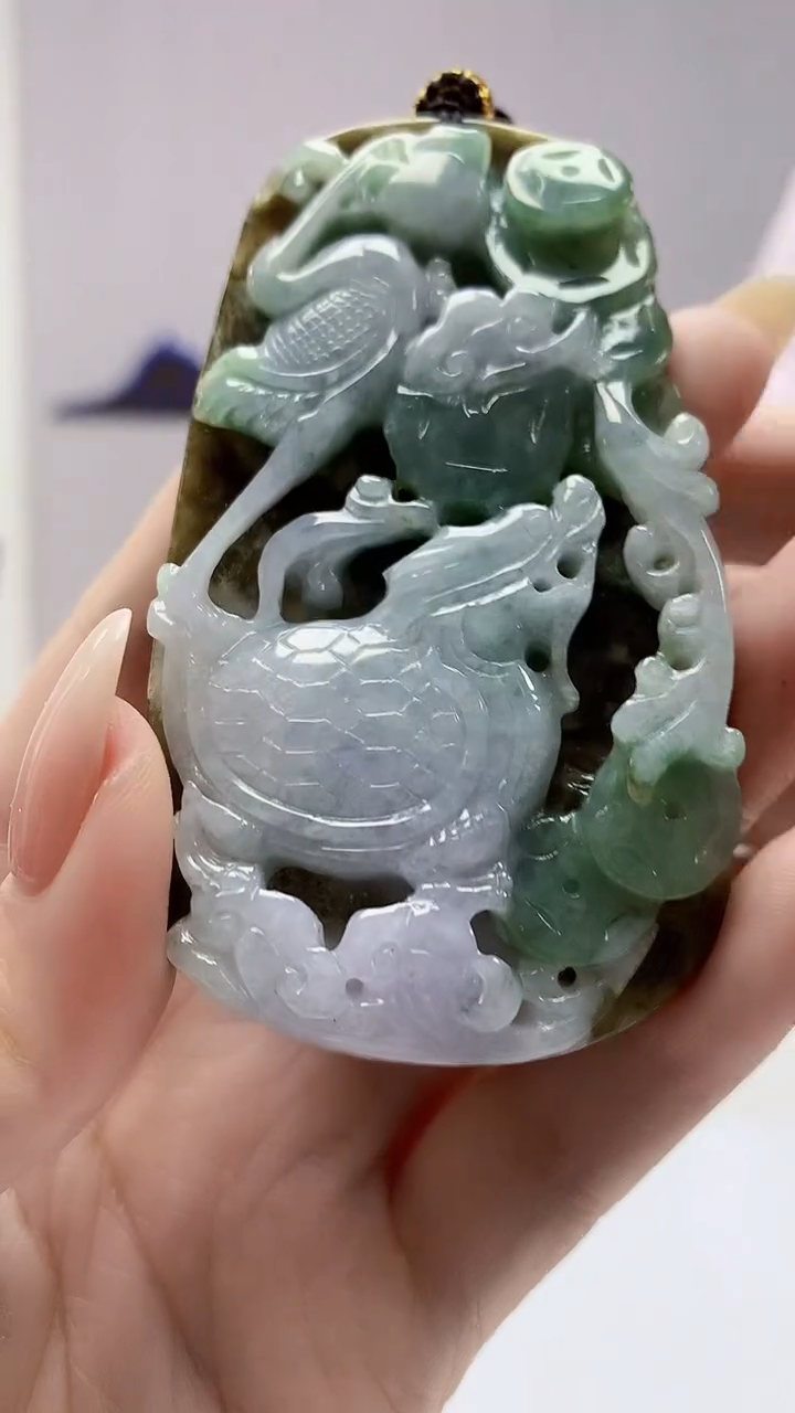 【闪购商品】定制翡翠未镶嵌4902DD-毛货挂件82