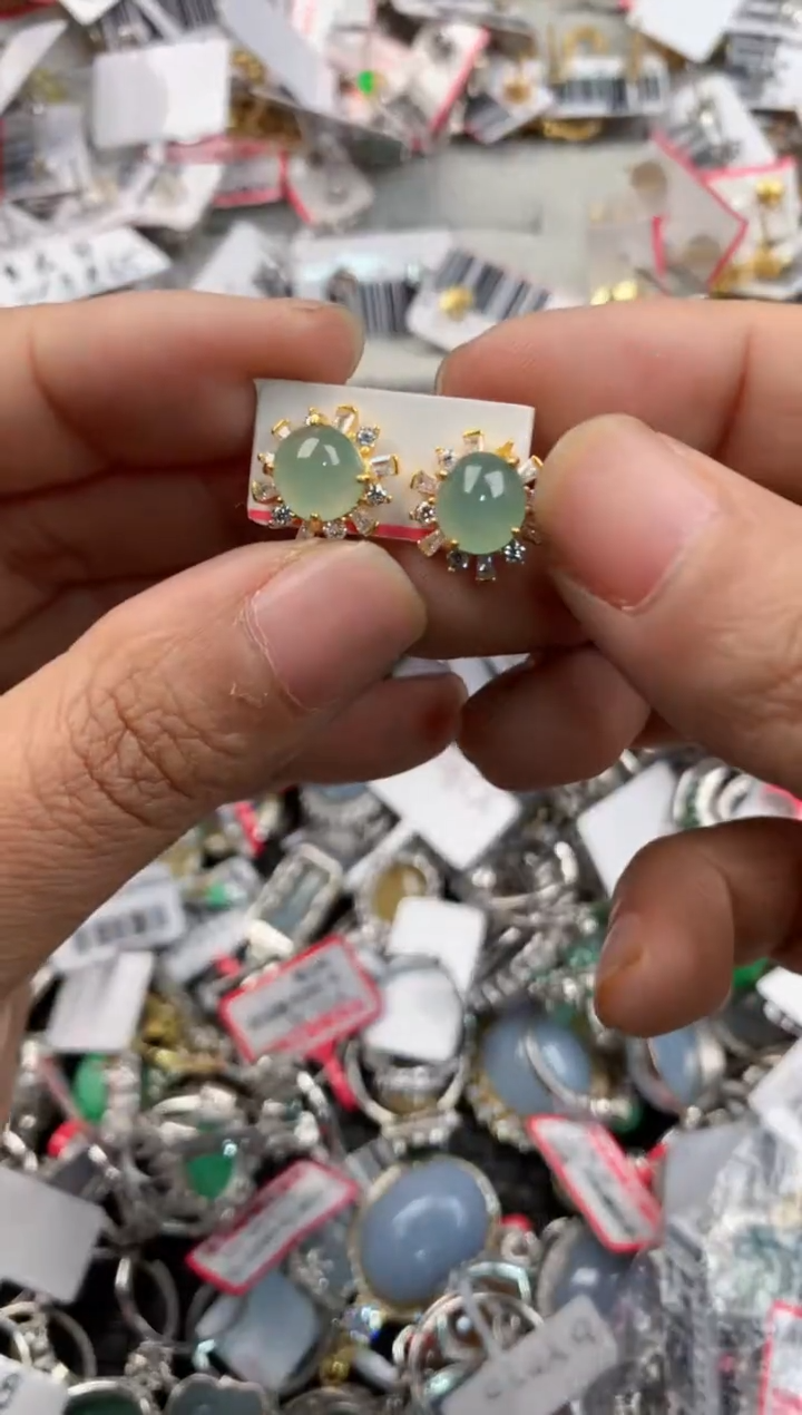 银S925镶嵌戒指翡翠555----3