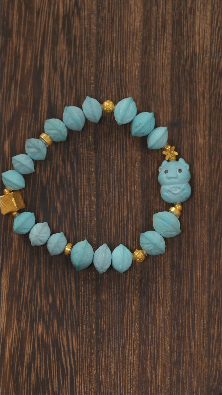 【闪购商品】绿松石手链18K金镶嵌1