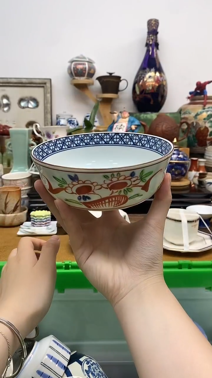 瓷片晶禧美瓷精品瓷器橘吉赤绘碗