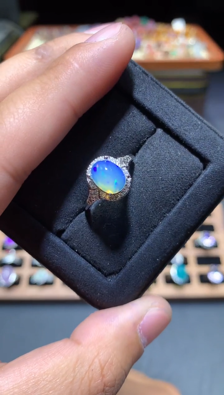 【闪购商品】欧泊戒指未镶嵌L04【所见即所得】