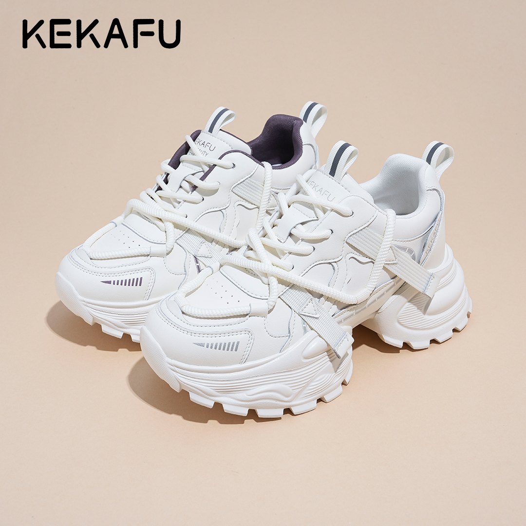 KEKAFU/珂卡芙2025年新款增高显脚小【厚底内增高9CM】时尚老爹鞋