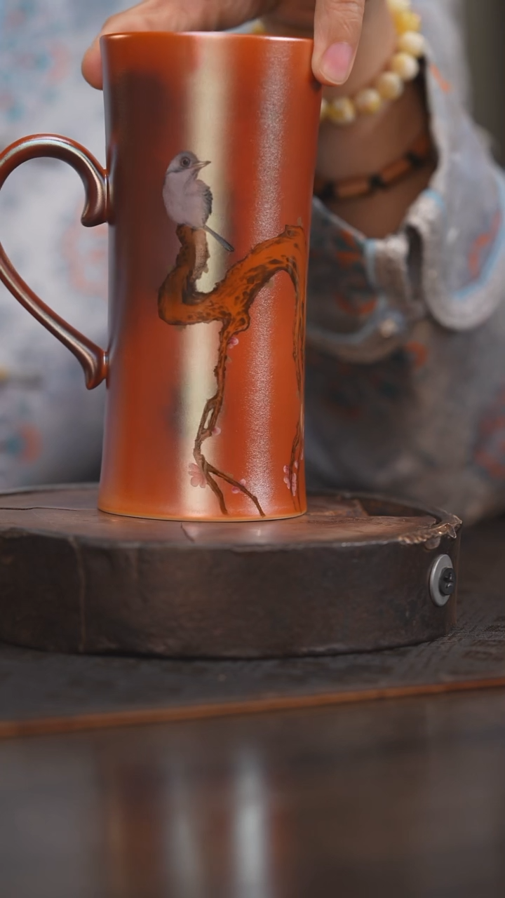 【闪购商品】杯69柴房陶瓷丨花鸟小蛮腰