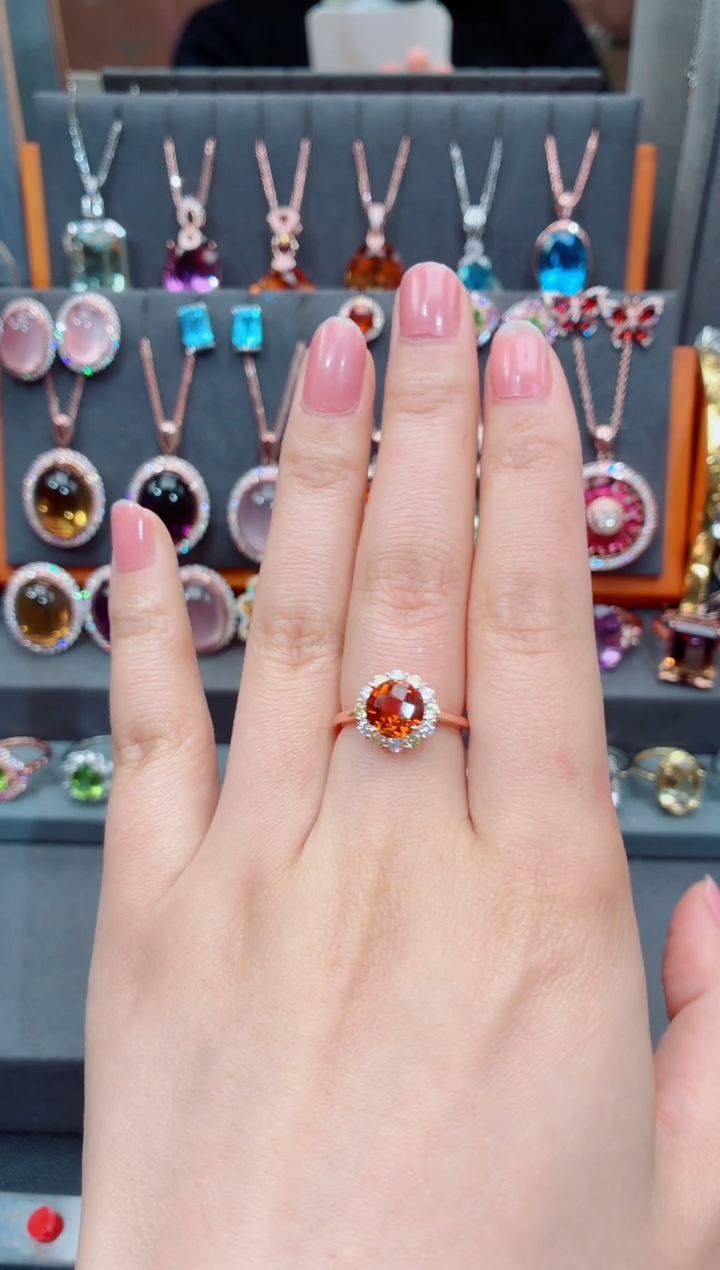 银S925镶嵌戒指黄晶黄晶戒指