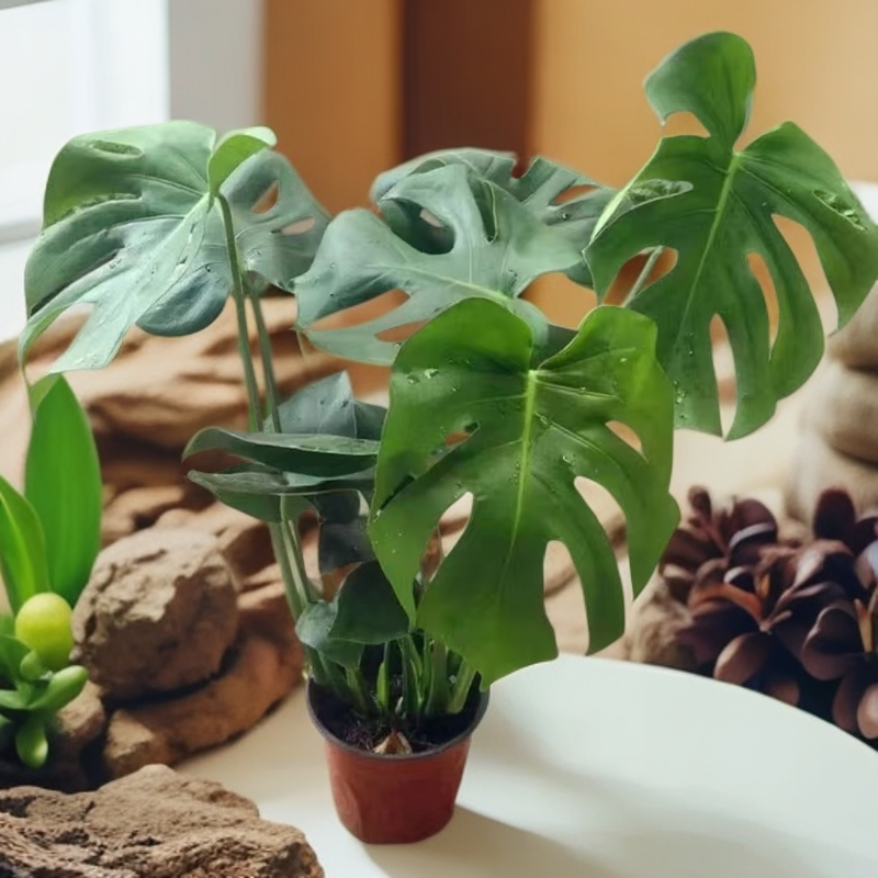 龟背竹大叶开背盆栽室内客厅绿植土培水培四季常青净化空气