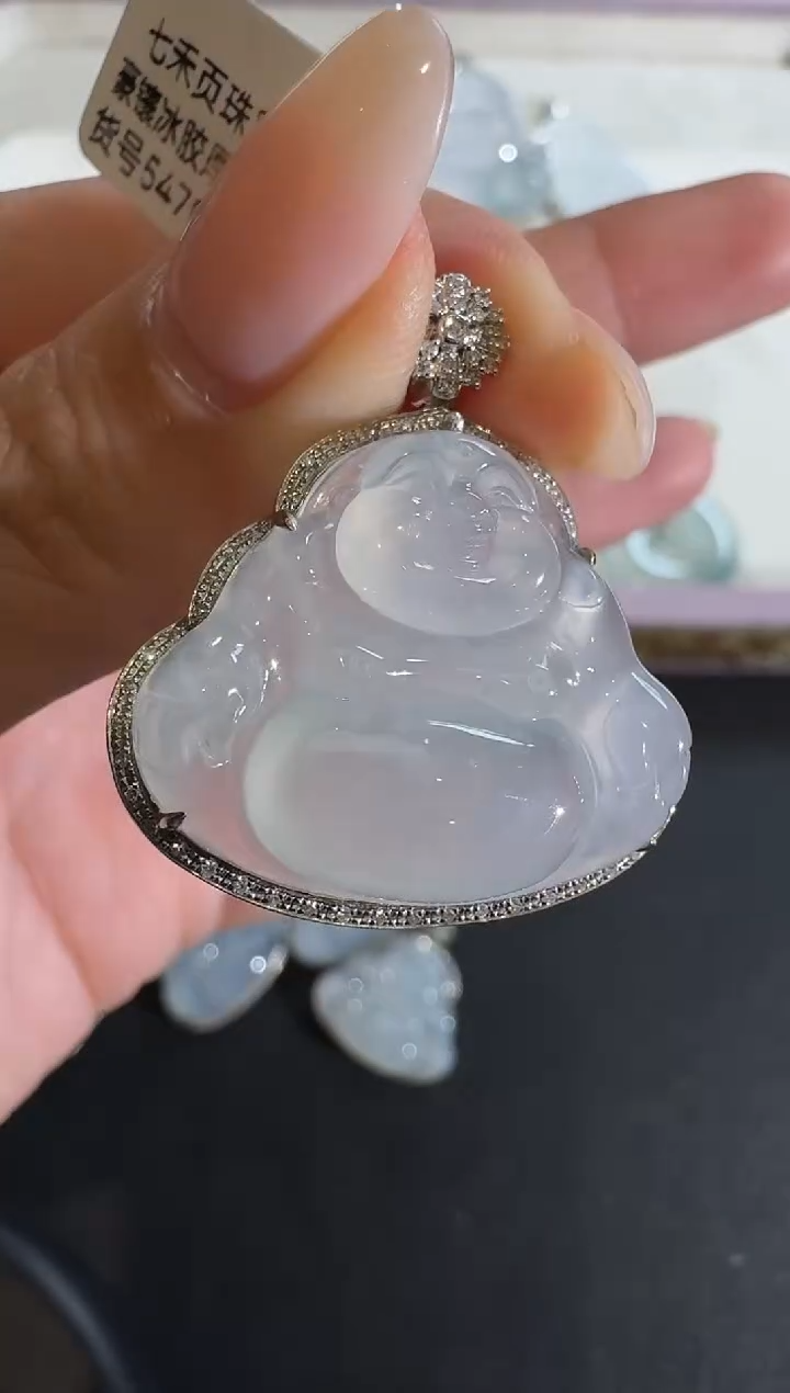 【闪购商品】翡翠吊坠(不含链)18K金镶嵌【源头工厂】钻石镶嵌