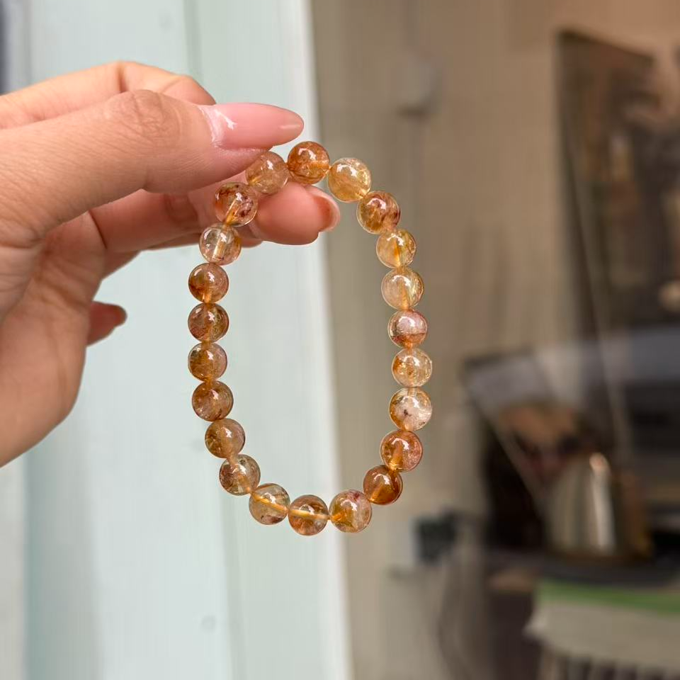 非金属树脂手链 天然黄色系招米手串