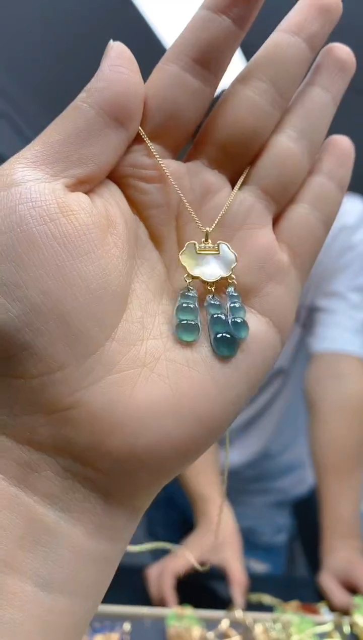 【闪购商品】翡翠耳饰合金0387翡翠锁骨链