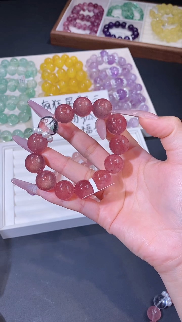 未镶嵌手链水晶1210.30草莓晶手串 多样性发其一