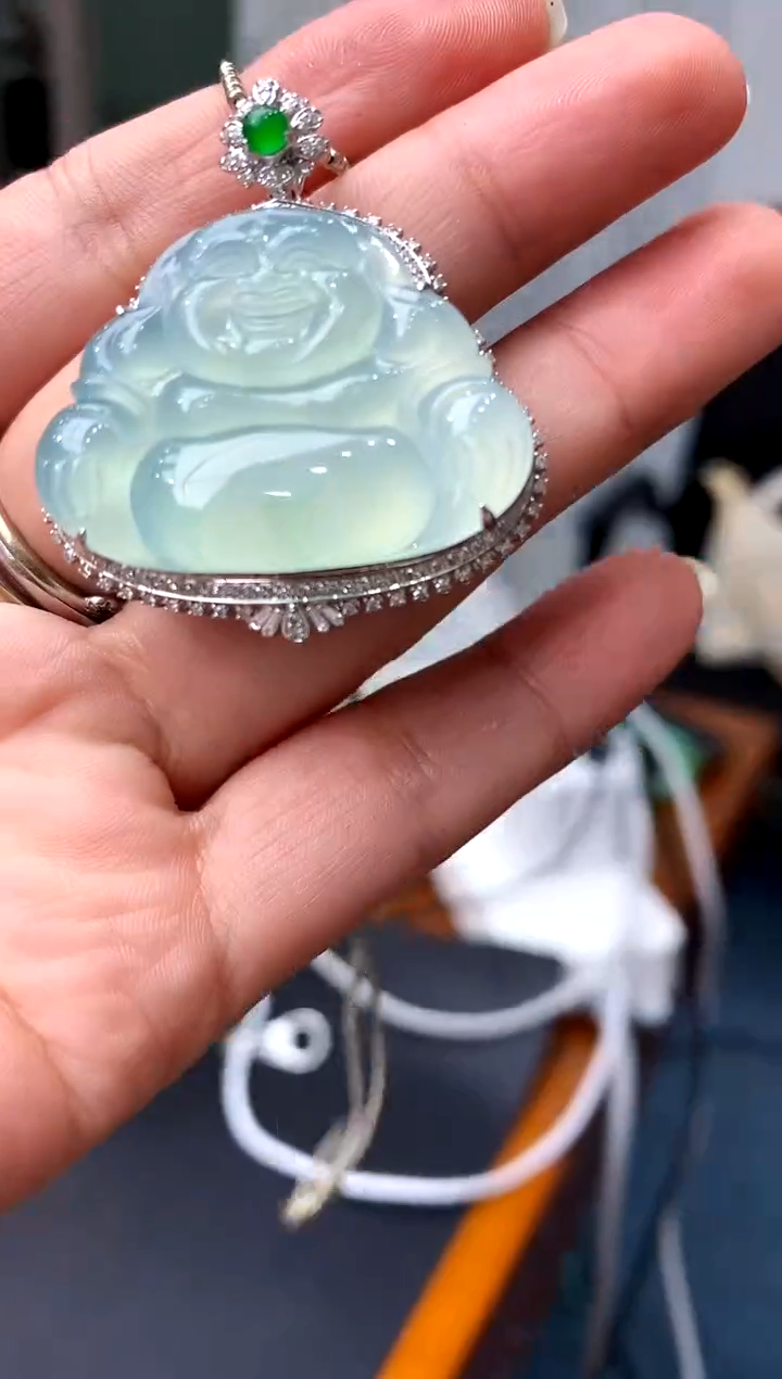 【闪购商品】翡翠吊坠(不含链)18K金镶嵌548-中国好珍宝