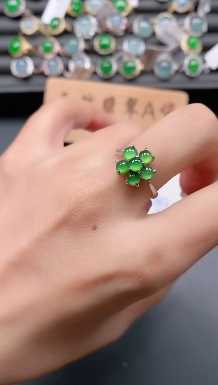 银S925镶嵌戒指翡翠11111