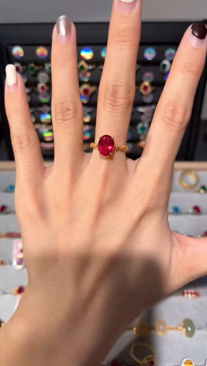 【闪购商品】红宝石戒指银S925镶嵌0000