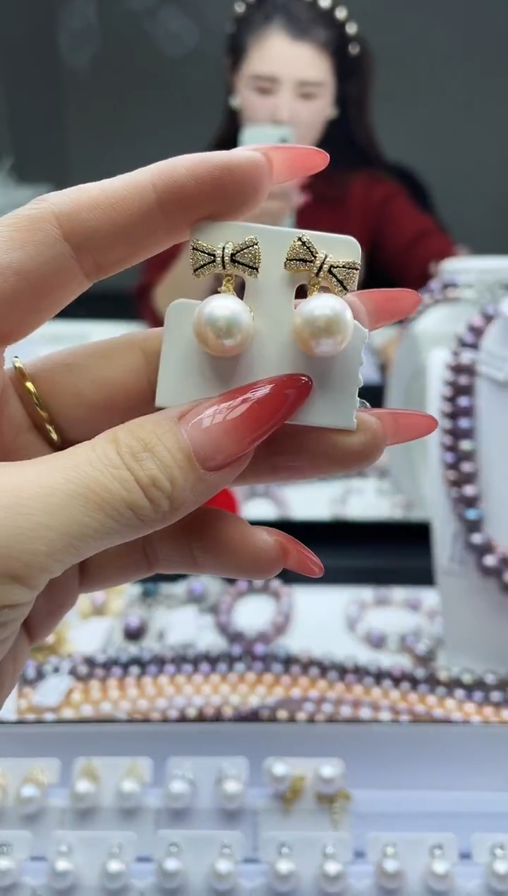 未镶嵌耳饰淡水珍珠白色系 耳饰