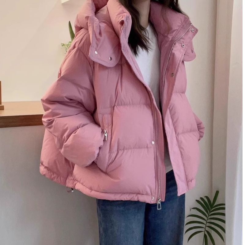 棉服短款2025新款韩版连帽简约加厚小个子洋气面包学院风外套爆款