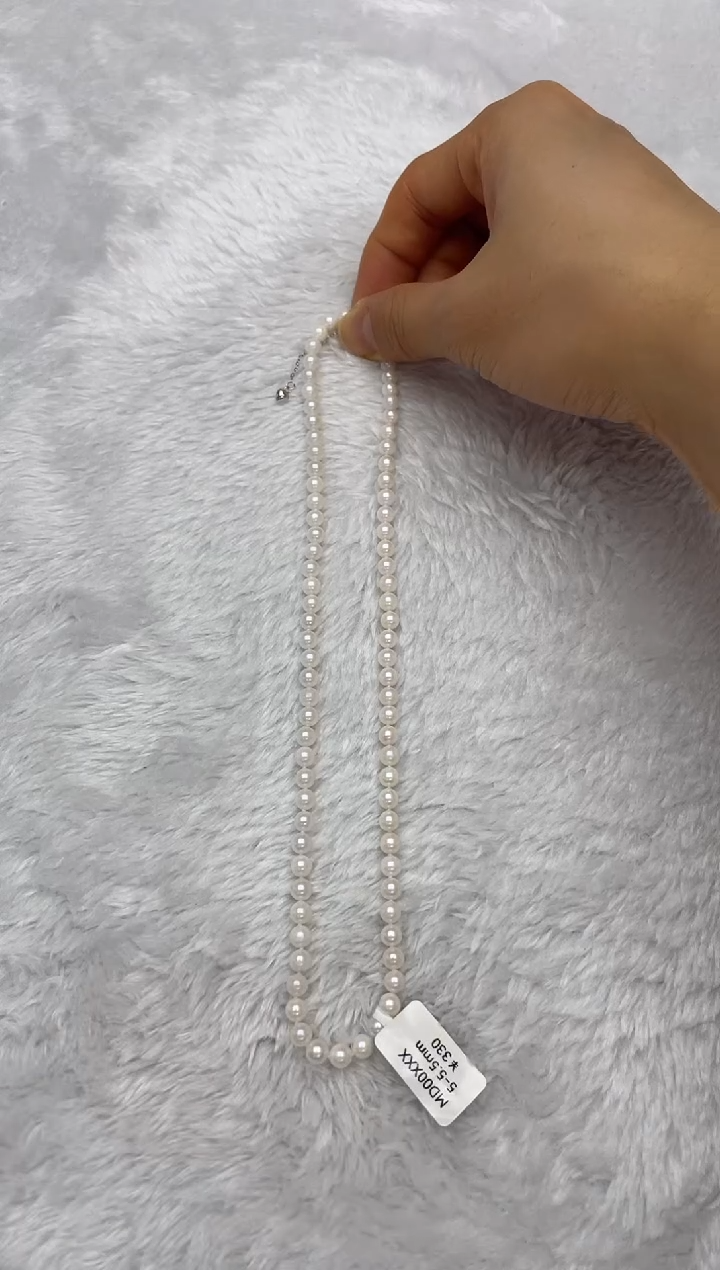 项链银S925镶嵌海水珍珠AK5-5.5mm