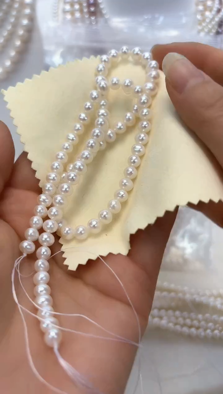 【闪购商品】淡水珍珠毛衣链银S925镶嵌小八扣