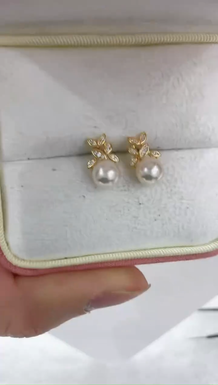 【闪购商品】海水珍珠耳饰银S925镶嵌海水珍珠耳饰