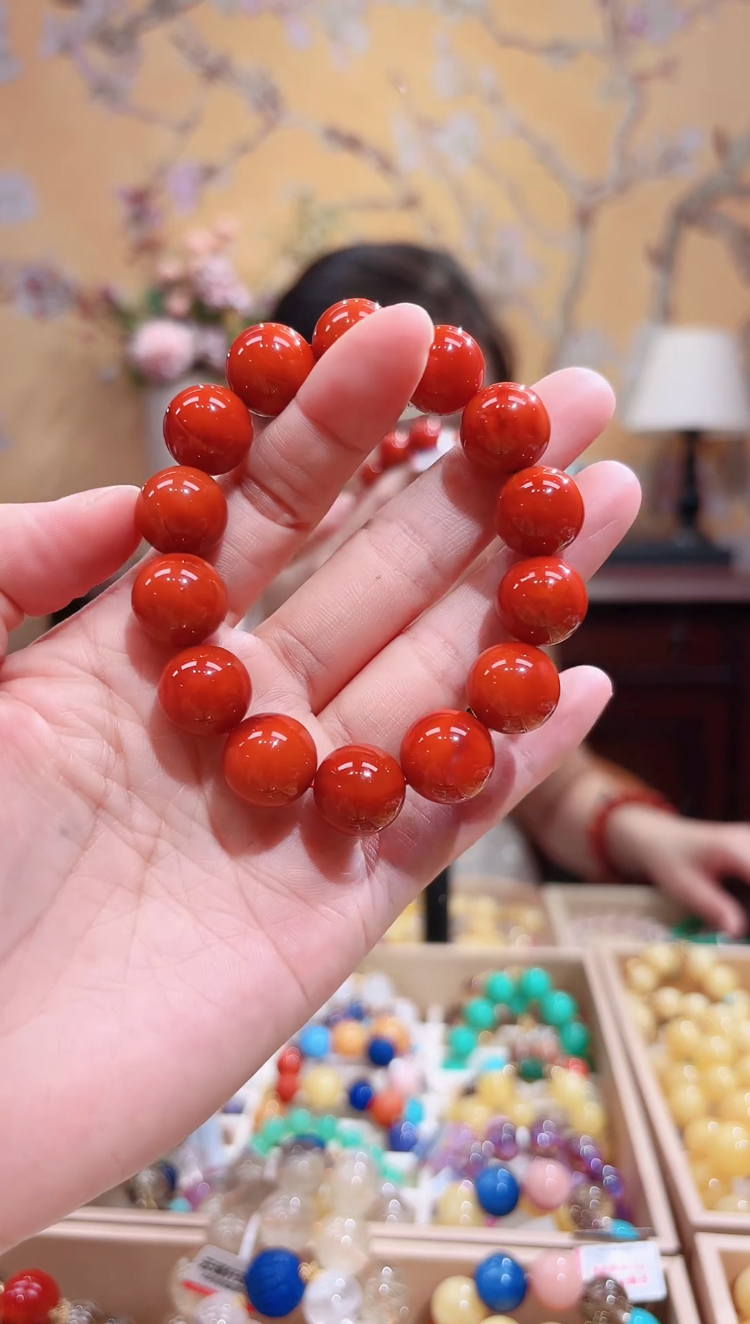 未镶嵌手串南红玛瑙14.6咪+，南红牛血红