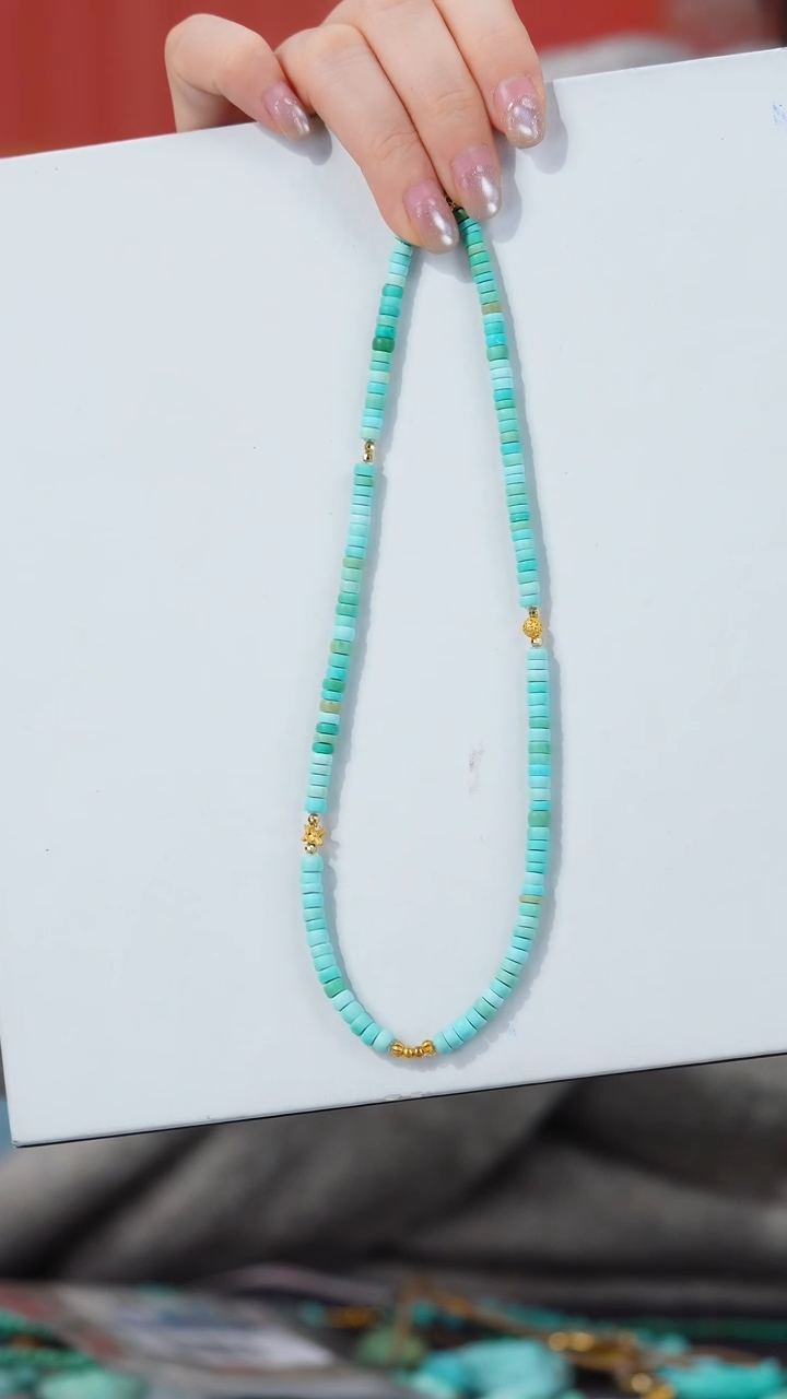 【闪购商品】绿松石项链18K金镶嵌1