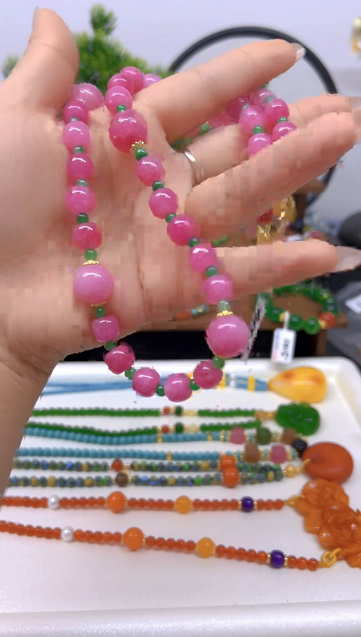 【闪购商品】菱锰矿（红纹石）颈饰未镶嵌项链X354