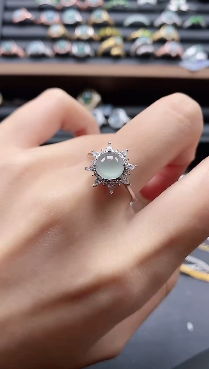 【闪购商品】翡翠戒指银S925镶嵌51151