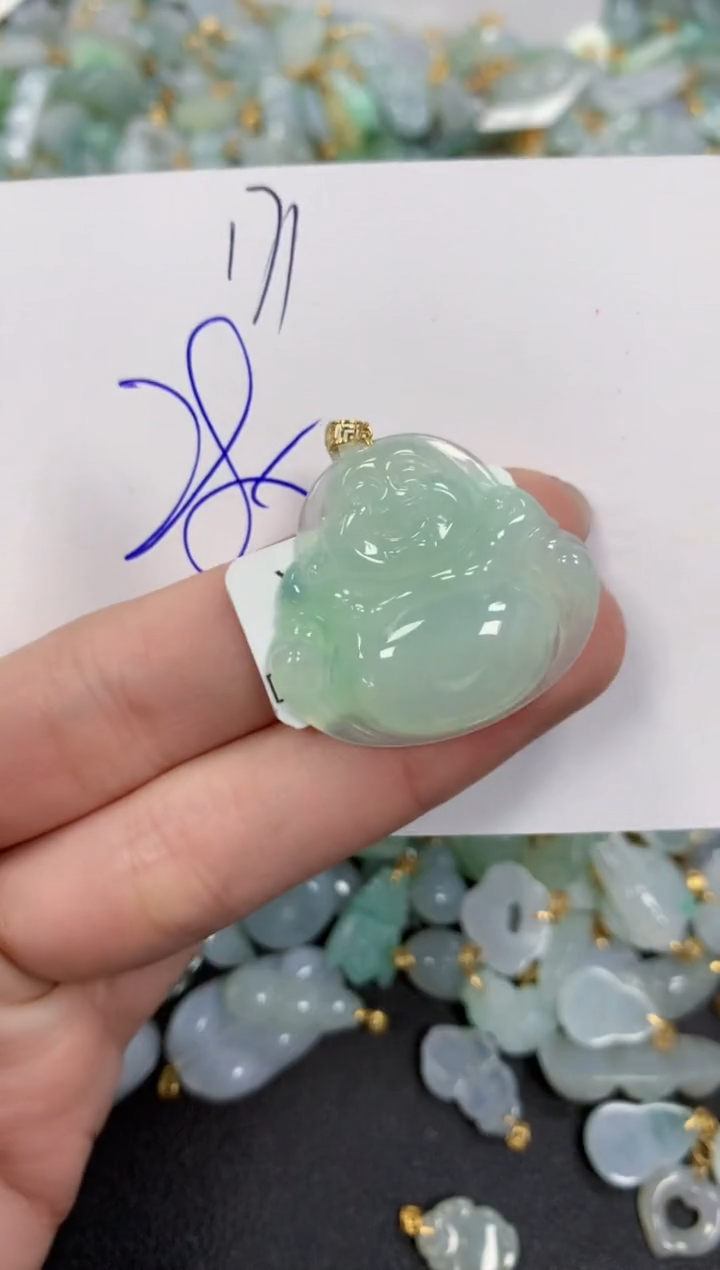 【闪购商品】翡翠颈饰18K金镶嵌 天然翡翠A货