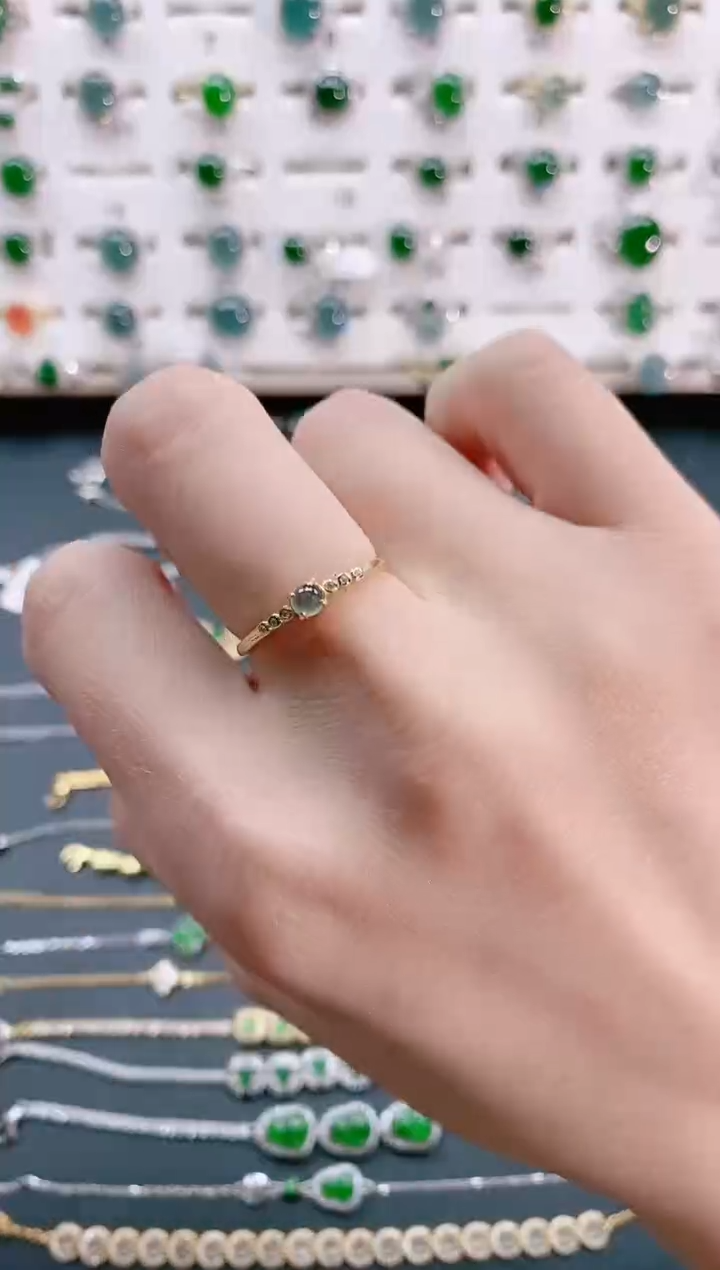 【闪购商品】翡翠戒指银S925镶嵌天然翡翠