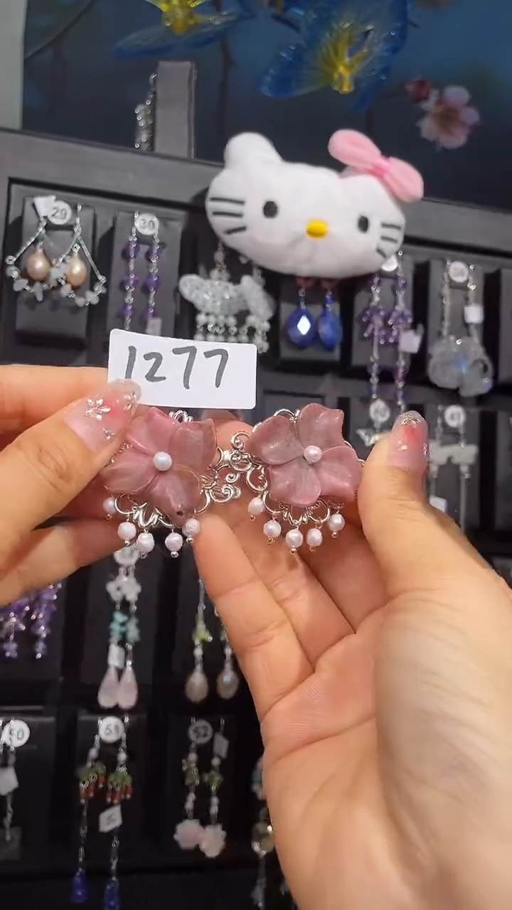 银S925镶嵌耳饰紫晶喜欢拍