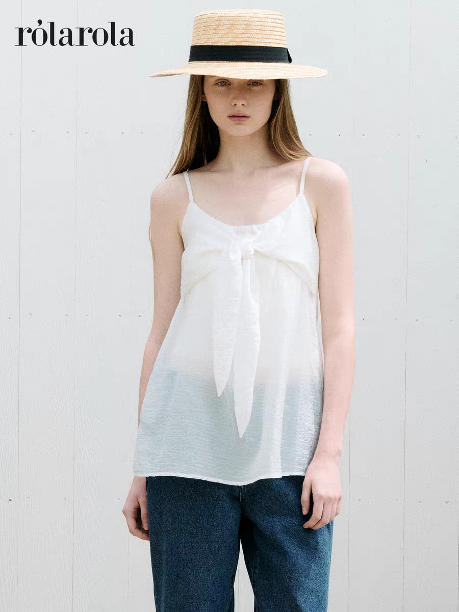 闪闪兒 ROLAROLA25年夏季新款法式蝴蝶结吊带背心内搭外穿11011