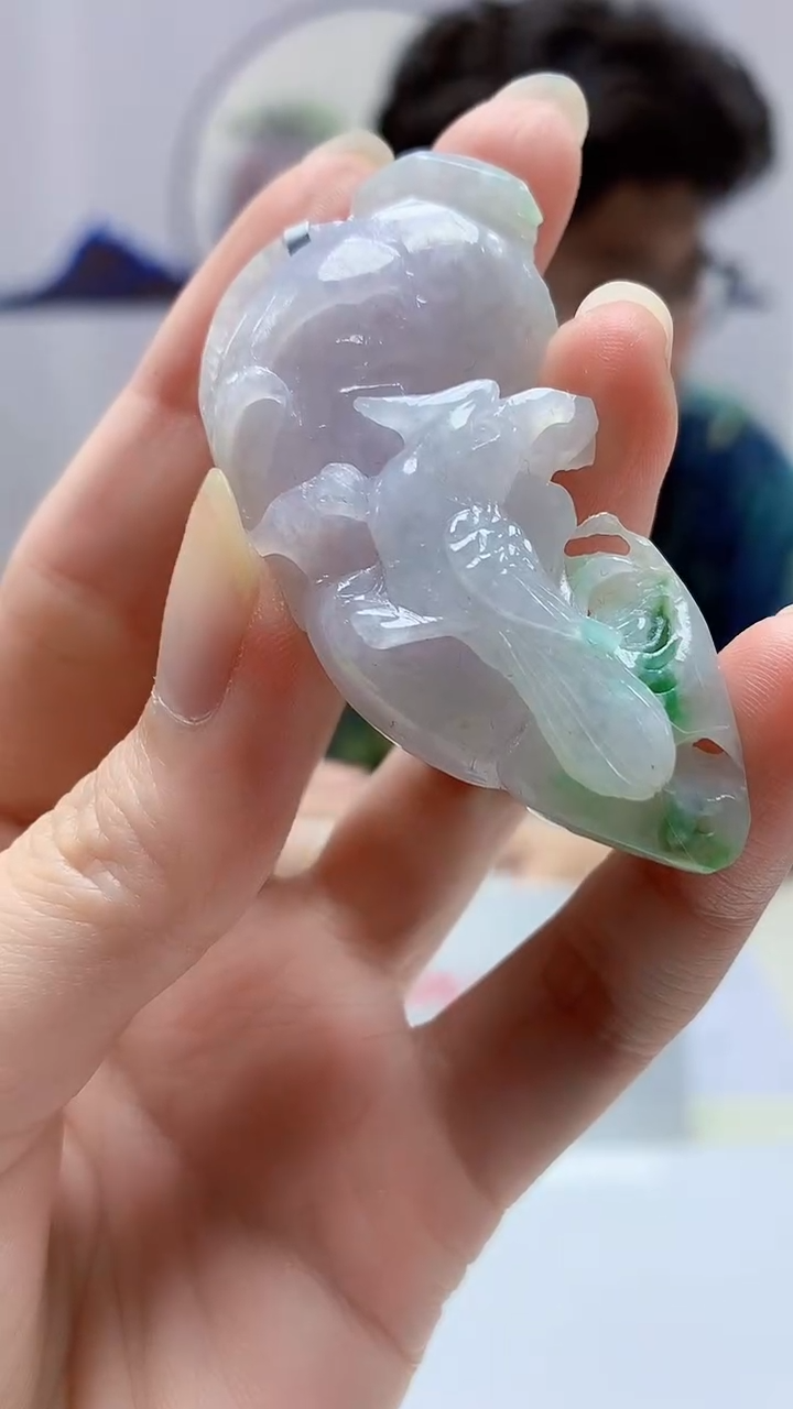 【闪购商品】定制翡翠未镶嵌4688zm-毛货挂件喜上眉梢143