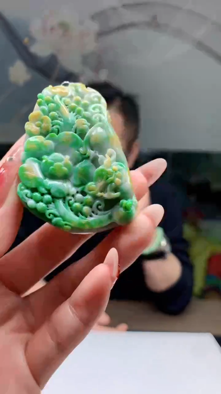 【闪购商品】定制翡翠未镶嵌1044ry-毛货挂件34