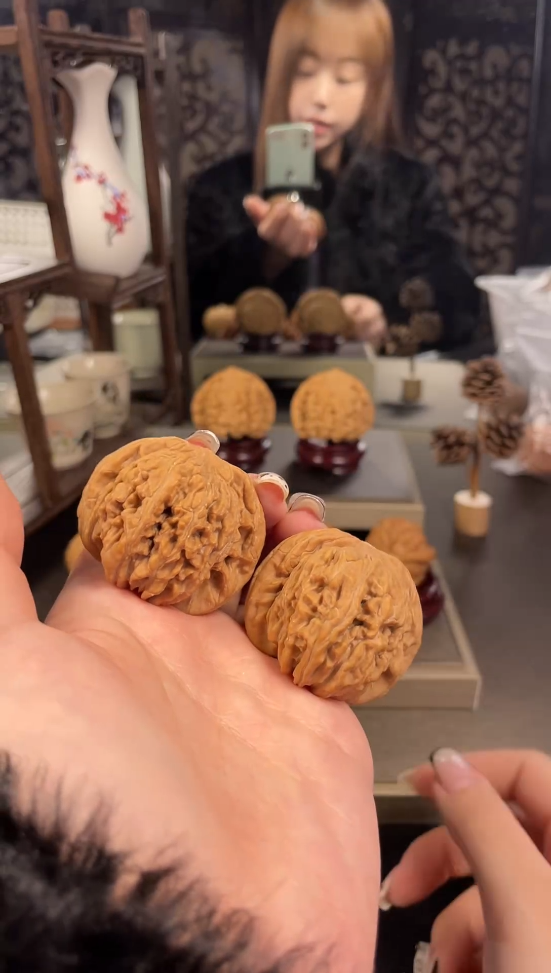 【闪购商品】文玩核桃把件四座楼43尺-48